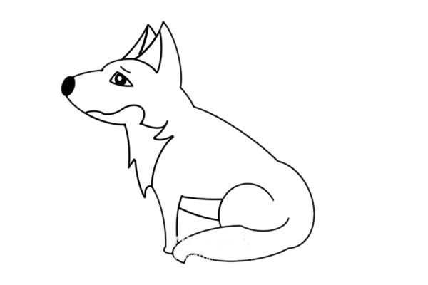 关于狼的简笔画步骤
