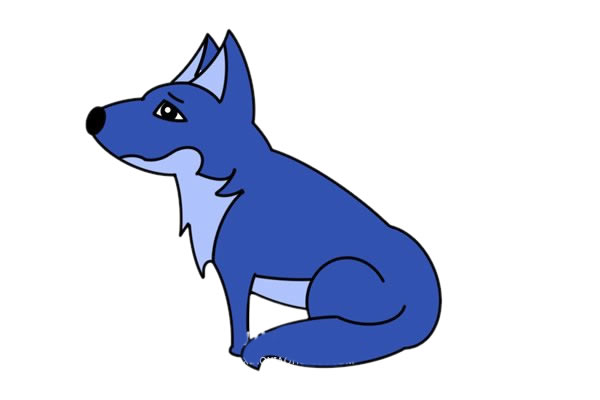 关于狼的简笔画步骤