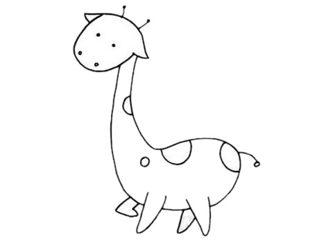 适合幼儿的长颈鹿简笔画
