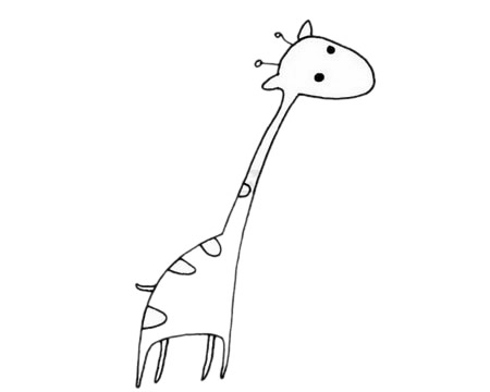 长颈鹿简单画法