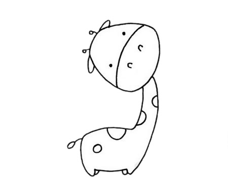 卡通长颈鹿简笔画