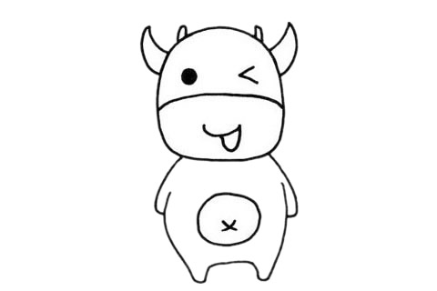 卡通简单的牛怎么画