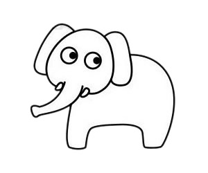 超简单的大象儿童画 超简单的大象儿童画