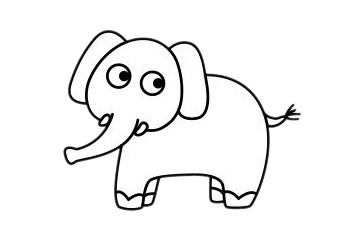 超简单的大象儿童画 超简单的大象儿童画