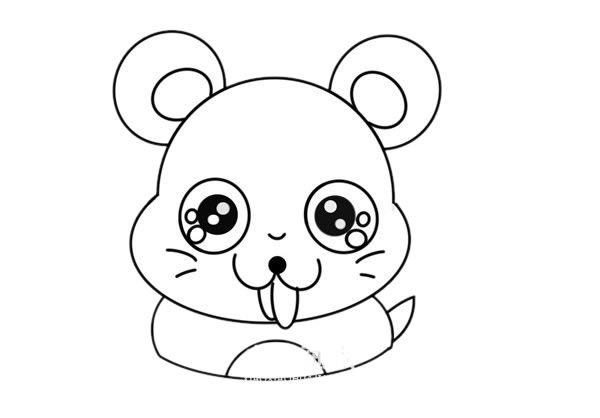 卡通版可爱老鼠简笔画步骤