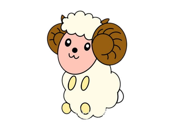 可爱的小绵羊简笔画步骤