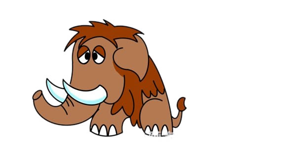 卡通猛犸象简笔画步骤