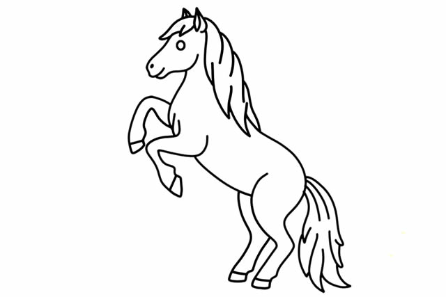 漂亮威风的骏马简笔画(漂亮威风的骏马简笔画)