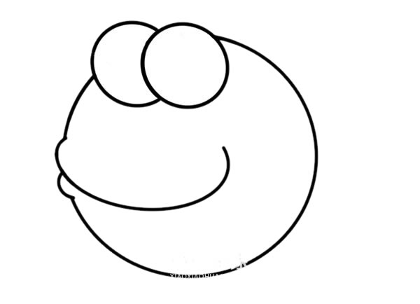 卡通胖头鱼简笔画画法