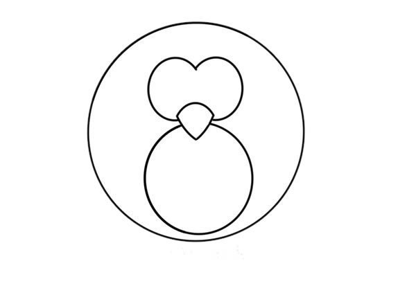 卡通圆圆的企鹅简笔画步骤