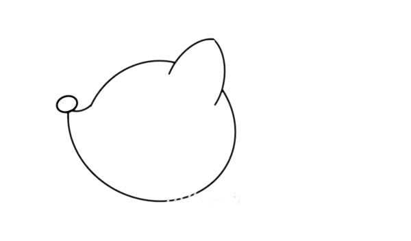 一只可爱的卡通小狐狸简笔画