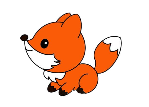 一只可爱的卡通小狐狸简笔画