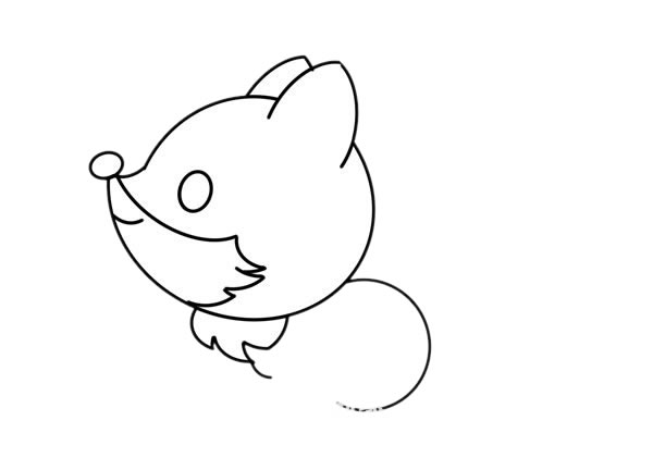 一只可爱的卡通小狐狸简笔画