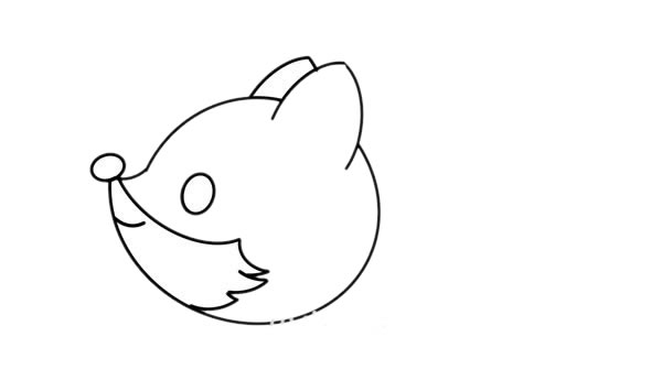 一只可爱的卡通小狐狸简笔画