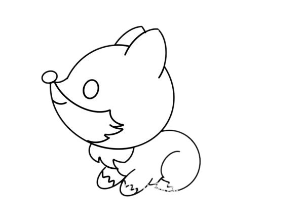 一只可爱的卡通小狐狸简笔画