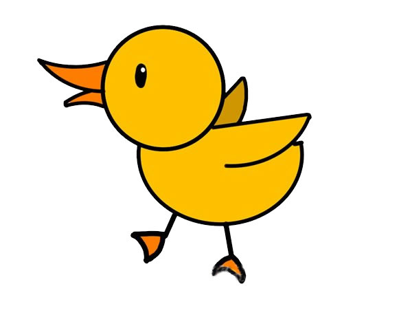 彩色的小鸭子简单画法