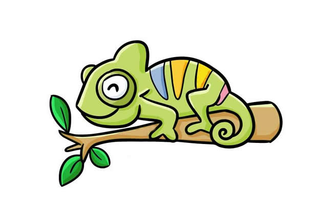 变色龙简笔画步骤教程