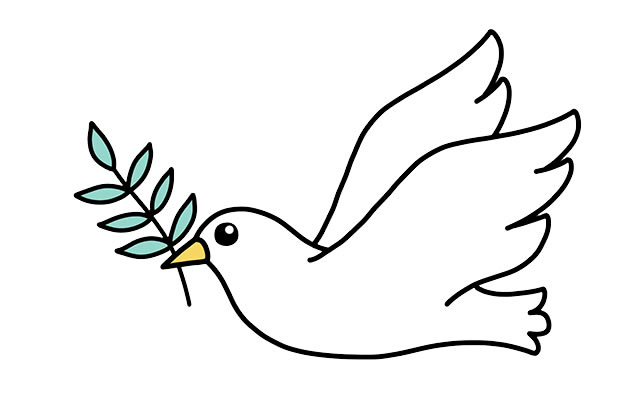 衔着树枝的鸽子简笔画步骤 衔着树枝的鸽子简笔画步骤