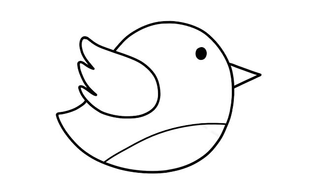 拿着小花的彩色小鸟简笔画 拿着小花的彩色小鸟简笔画