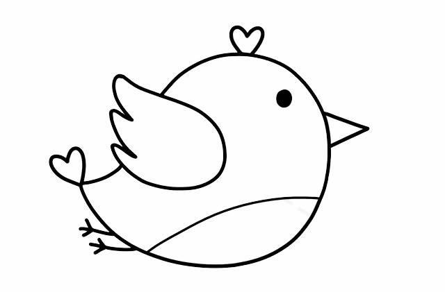 拿着小花的彩色小鸟简笔画 拿着小花的彩色小鸟简笔画