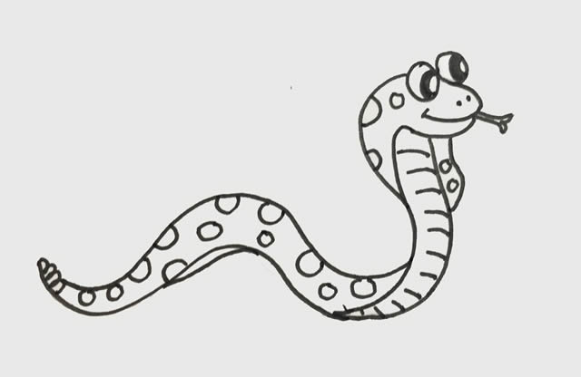 眼镜王蛇简笔画步骤 眼镜王蛇简笔画步骤