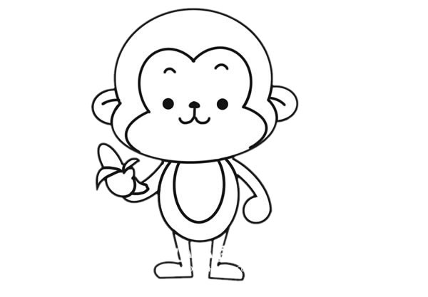 吃香蕉的猴子简笔画教程