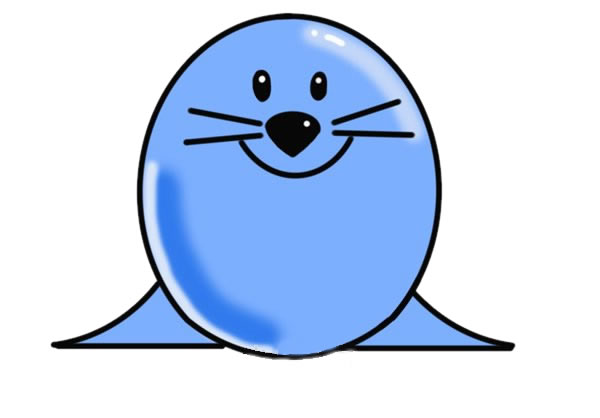 可爱的卡通海狮简笔画