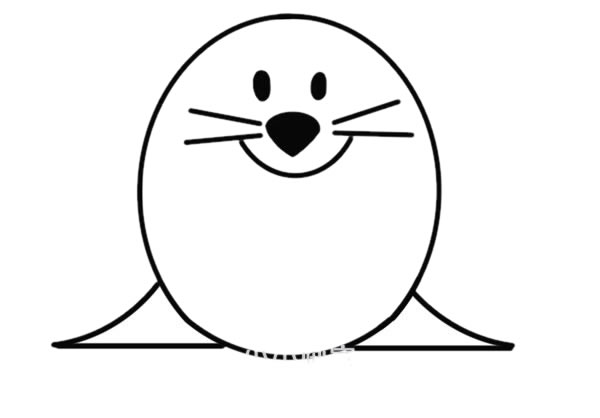 可爱的卡通海狮简笔画