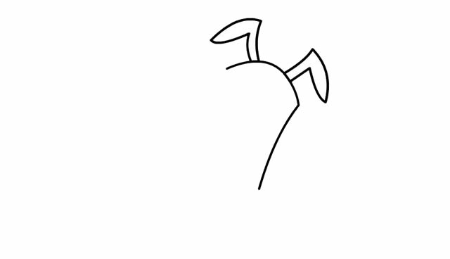 伸着舌头的卡通小狗简笔画步骤