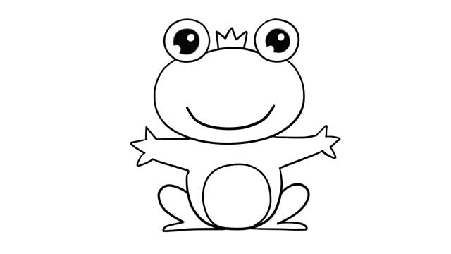 卡通的青蛙王子简笔画