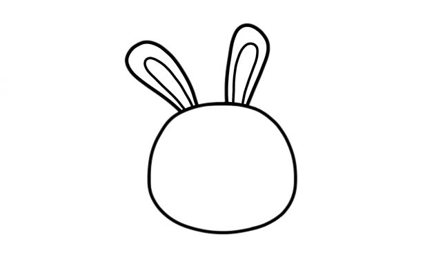拿着胡萝卜的可爱兔子简笔画