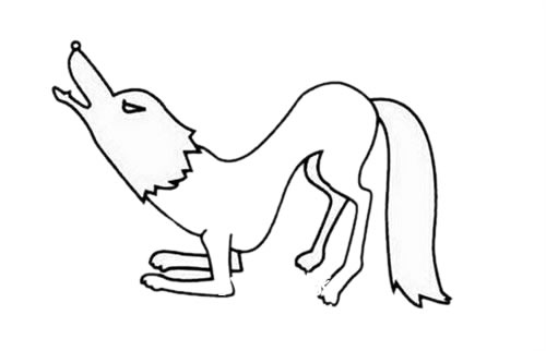 仰天长啸的狼简笔画步骤 仰天长啸的狼简笔画步骤