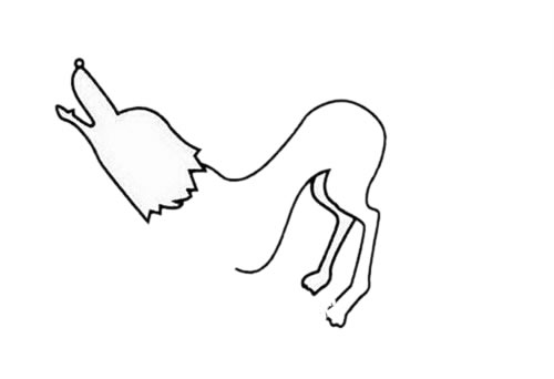 仰天长啸的狼简笔画步骤 仰天长啸的狼简笔画步骤
