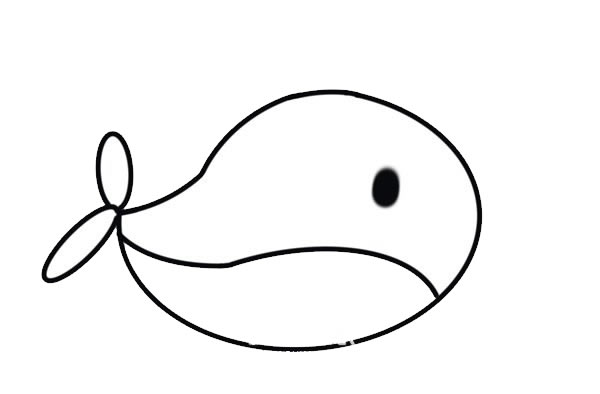 喷水的可爱鲸鱼简笔画