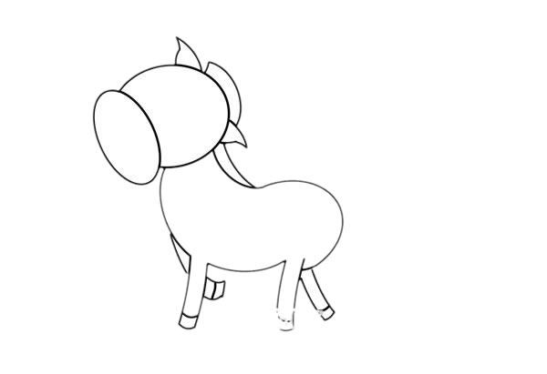 好奇的小马简笔画画法步骤