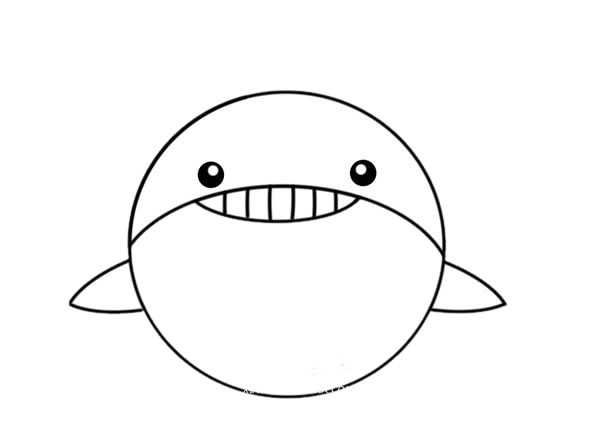 卡通鲸鱼简笔画画法步骤