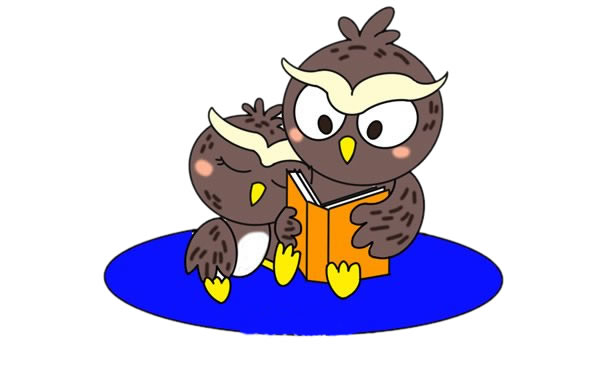 猫头鹰妈妈和宝宝卡通简笔画