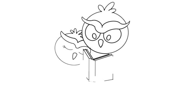 猫头鹰妈妈和宝宝卡通简笔画