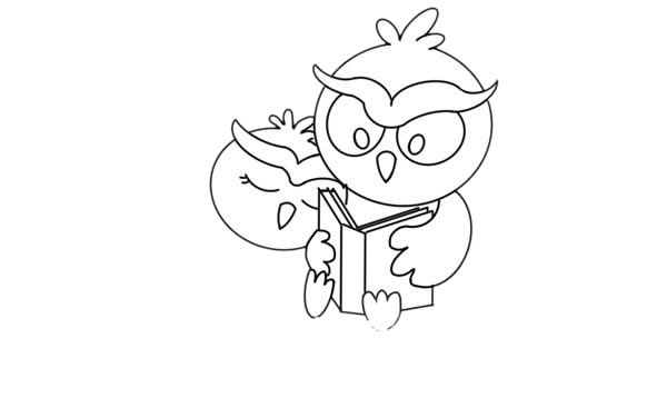 猫头鹰妈妈和宝宝卡通简笔画