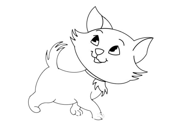 可爱黄色猫咪简笔画画法