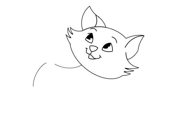 可爱黄色猫咪简笔画画法