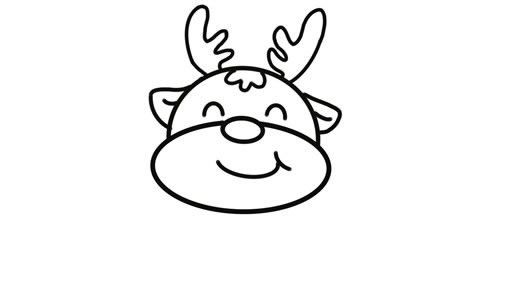 可爱的卡通驯鹿简笔画
