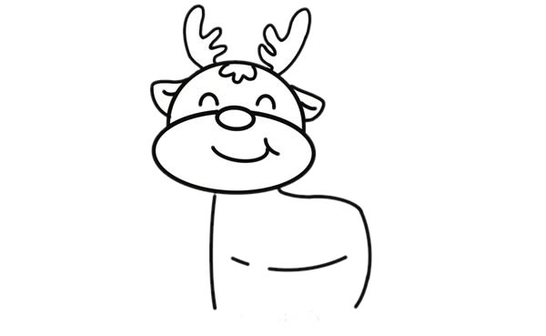 可爱的卡通驯鹿简笔画