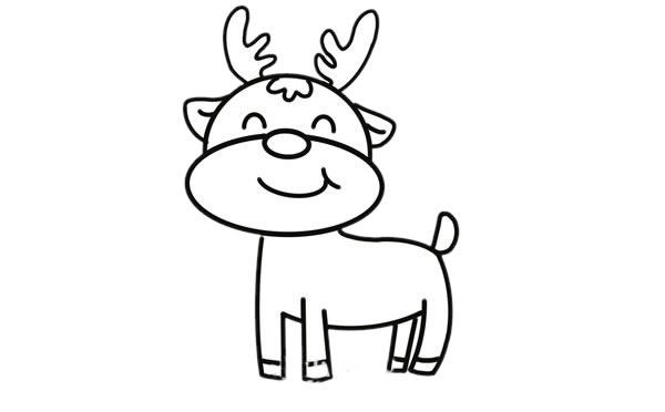 可爱的卡通驯鹿简笔画