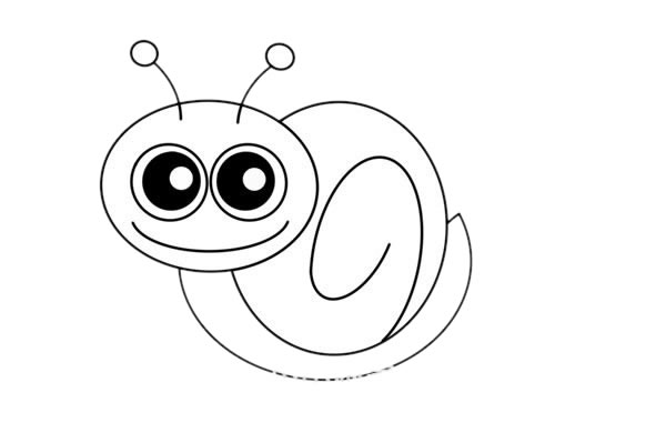 可爱的卡通蜗牛简笔画步骤