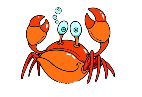 卡通螃蟹简笔画画法