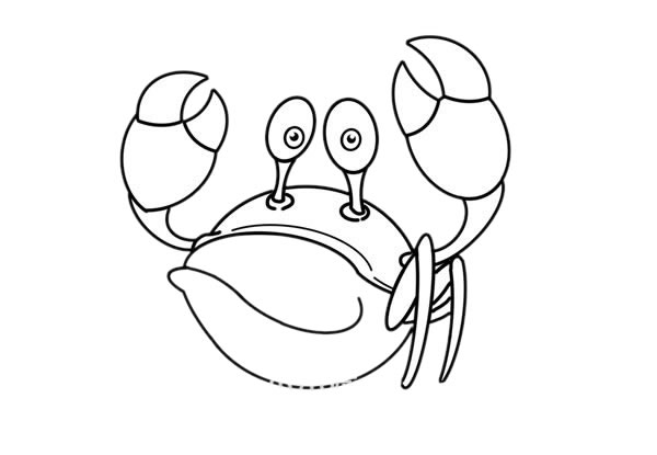 卡通螃蟹简笔画画法