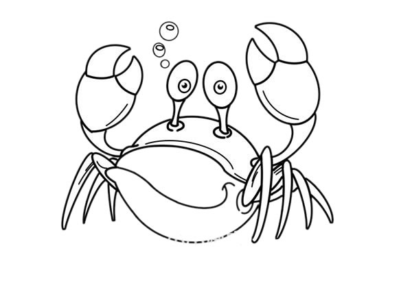 卡通螃蟹简笔画画法