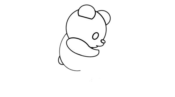 球上的小熊猫简笔画步骤