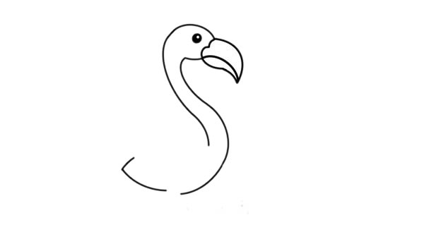 卡通火烈鸟简笔画画法步骤